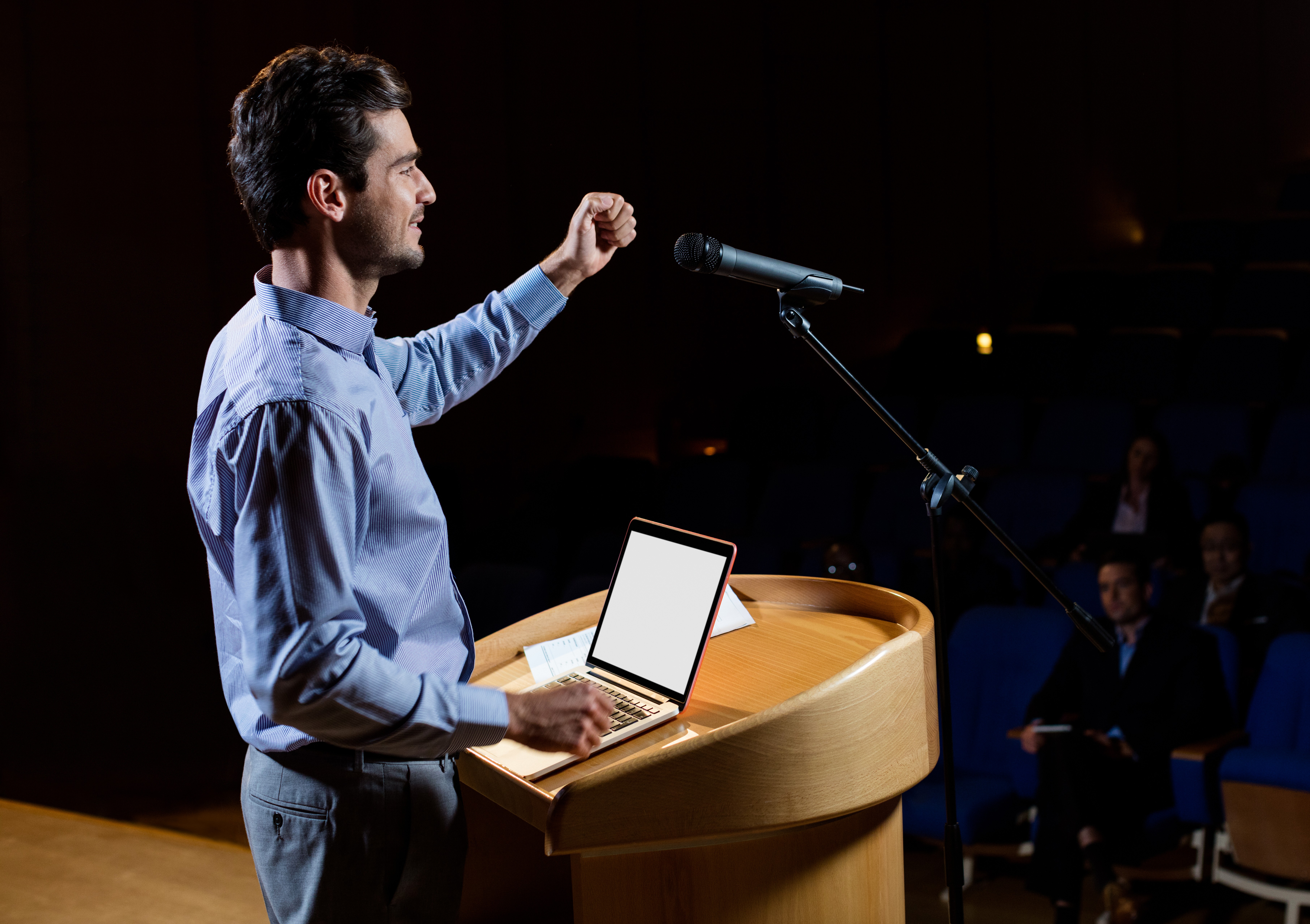 Guest Speaker addressing a large audience